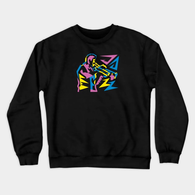 Modern style trumpet player Crewneck Sweatshirt by jazzworldquest